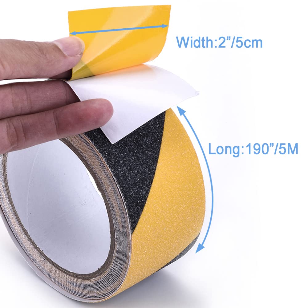 Anti Slip Tape, High Traction,Strong Grip Abrasive, Not Easy Leaving Adhesive Residue, Indoor & Outdoor (2" Width x