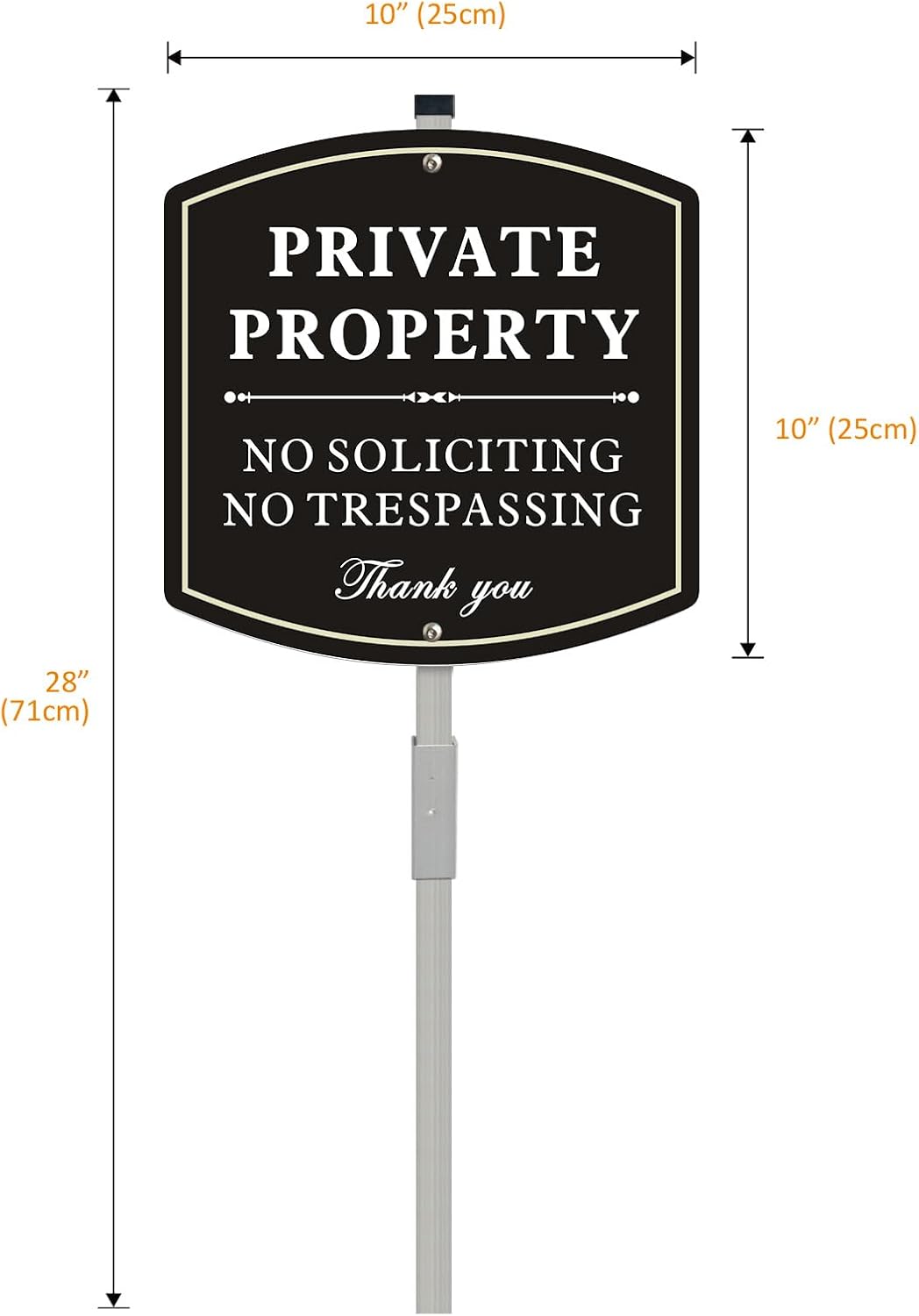 No Trespassing Signs Private Property with Stake, No Soliciting Sign for House Yard Signs,Aluminum Metal Sign 28"