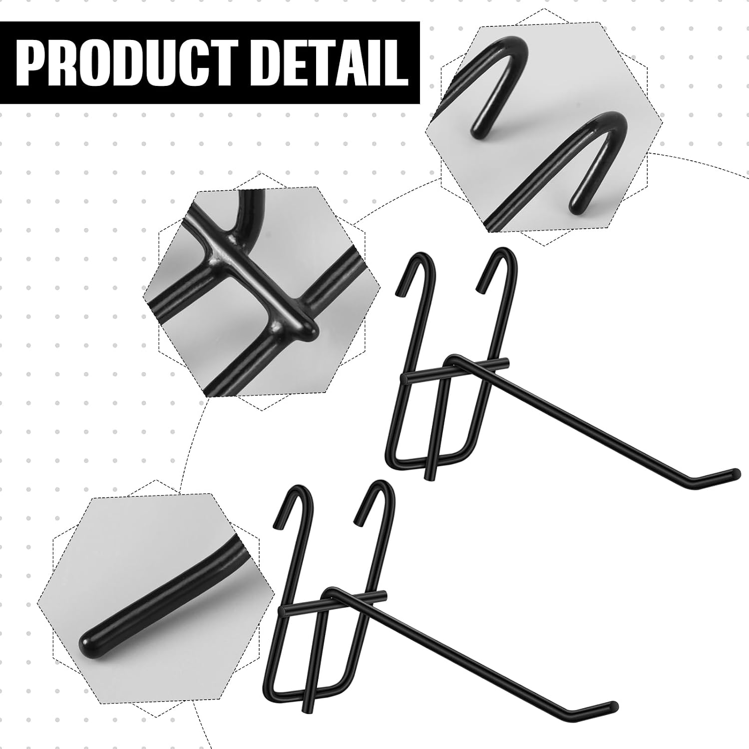 25 Pack Grid Wall Hooks, 4 Inch Black Gridwall Hanger | Metal Build for Retail Craft Displays, Fits Gridwall Panels