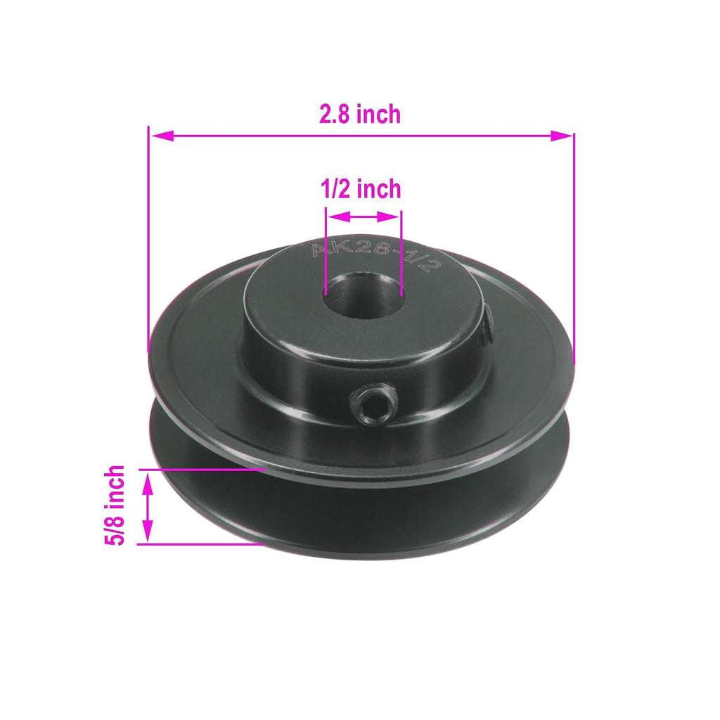 AK28-1/2 Bore Single Groove Web Sheave 2.8" OD 1/2" Bore V Belt Sheave Cast Iron