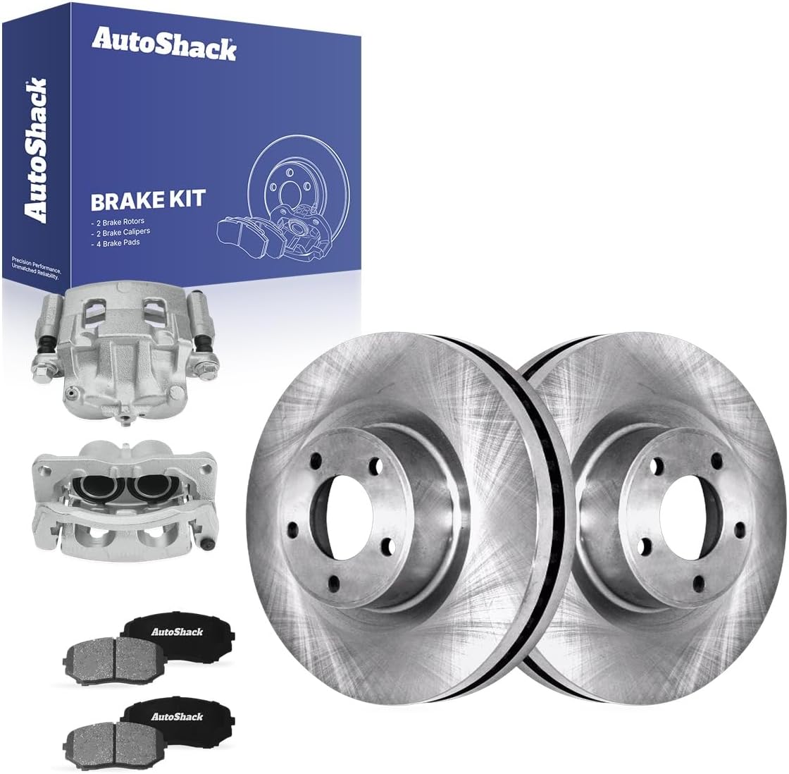 AutoShack Front Brake Rotors Pads & Calipers for Ford Edge 2014 | 12.6" (320 mm) Brake Kit, direct-fit replacement