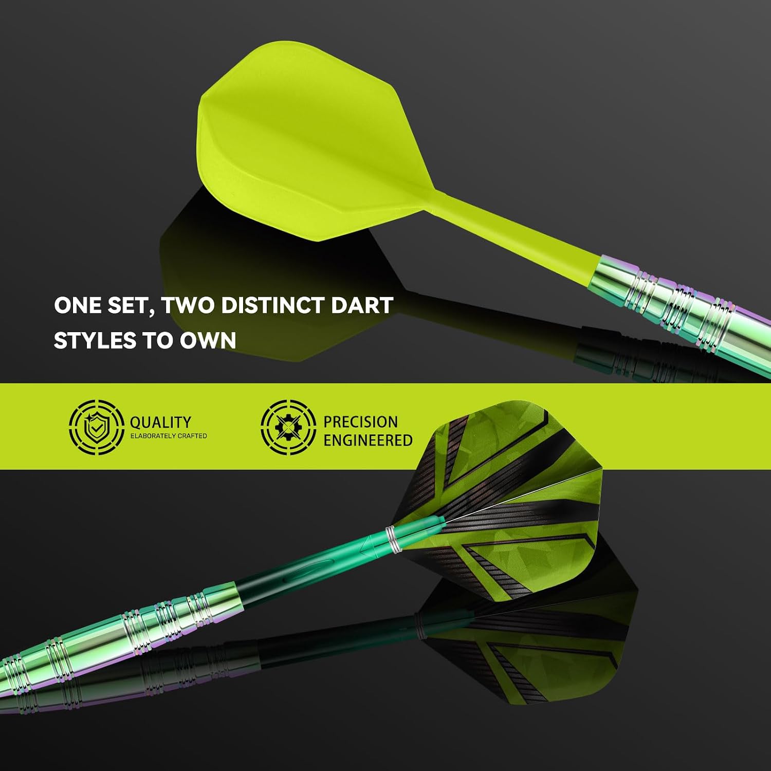 Professional Steel Tip Darts Set, 3 Pack 21/22/23/24g Darts Metal Tip Set with Extra Dart Shafts/Flights & Dart