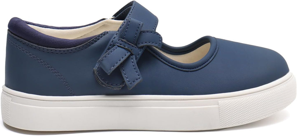 Girls Mary Jane Shoes Kids School Uniform Flats | Girls Mary Jane Sneakers, Hook-And-Loop, Easy On/Off, Safe