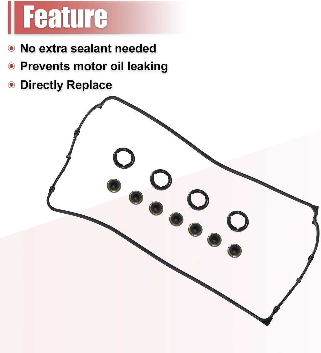 X AUTOHAUX 1 Set 12341-PR4-A00 Engine Valve Cover Gasket for Honda CR-V L4 2.0L 1997-2001 for Acura Integra L4 1.8L 1990-2001