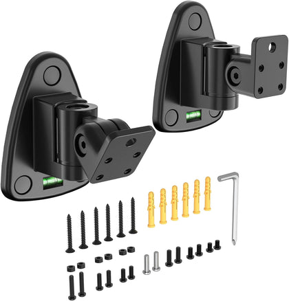 Upgraded Universal Metal Speaker Wall Mount, Swivel & Tilt, Speaker Mount for Small Speakers with 1/4-20, M4 M5 M6