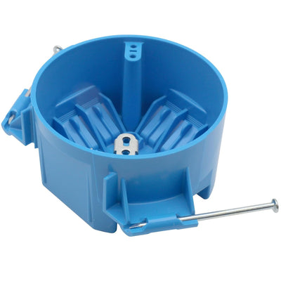 1-Gang 20 cu.in Round PVC Ceiling Electrical Box | ETL Listed; fire-retardant PVC; 4.37-inch diameter; for indoor