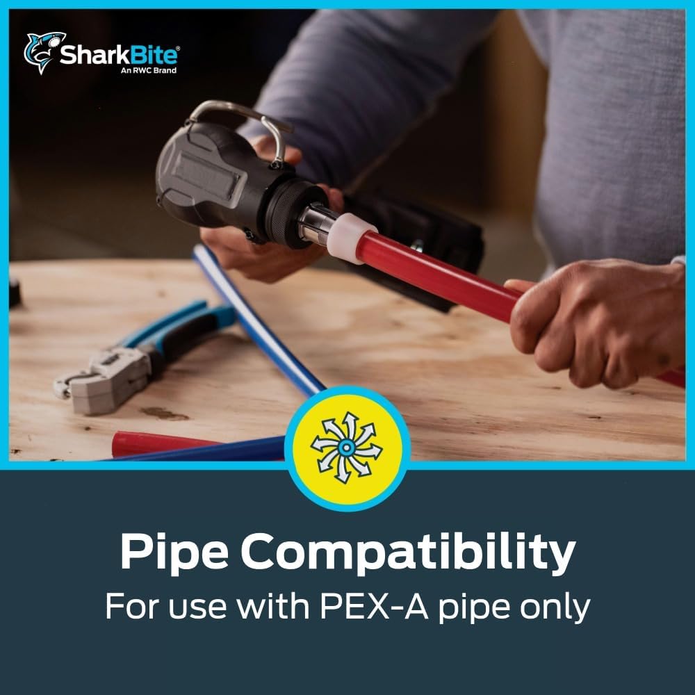 SharkBite 1/2 Inch Poly Expansion 90 Degree Coupling for PEX-A Pipe, Pack of 5, Plastic Plumbing Fittings, Plastic Elbow Coupling for PEX-A Tubing, UA248A5