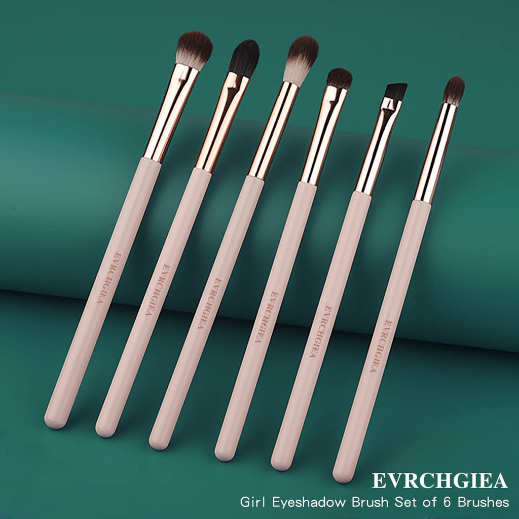 Eye Makeup Brush Set, 6 Pcs Professional Blending Eyeshadow Makeup Brushes for Concealer Eyebrows Eyeliner, Soft