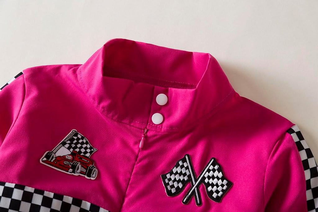 Boy Girl Kid Racer Uniform Costume Kids Racing Jumpsuits Race Car Driver Suit