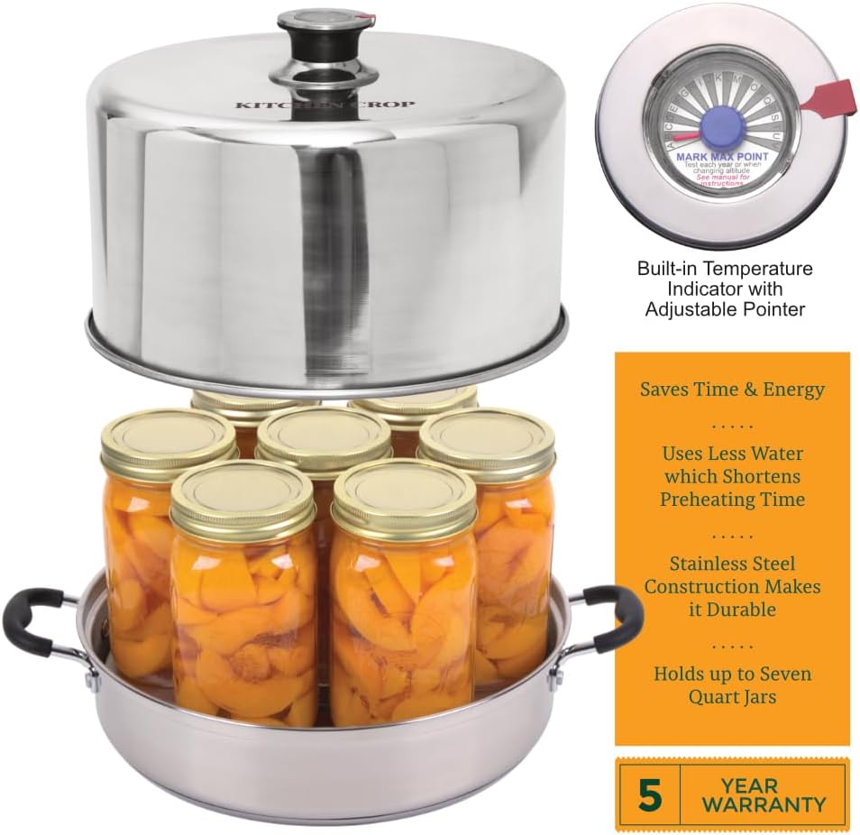 Steam Canner with Temperature Indicator (Stainless Steel Steam Canner)