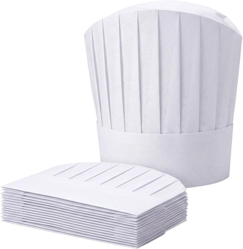 25 Count Chef Hat, Paper Chef Hats for Cooking Parties and Baking Classes, Non-Woven Disposable Chef Hats for Kitchen