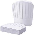 25 Count Chef Hat, Paper Chef Hats for Cooking Parties and Baking Classes, Non-Woven Disposable Chef Hats for Kitchen