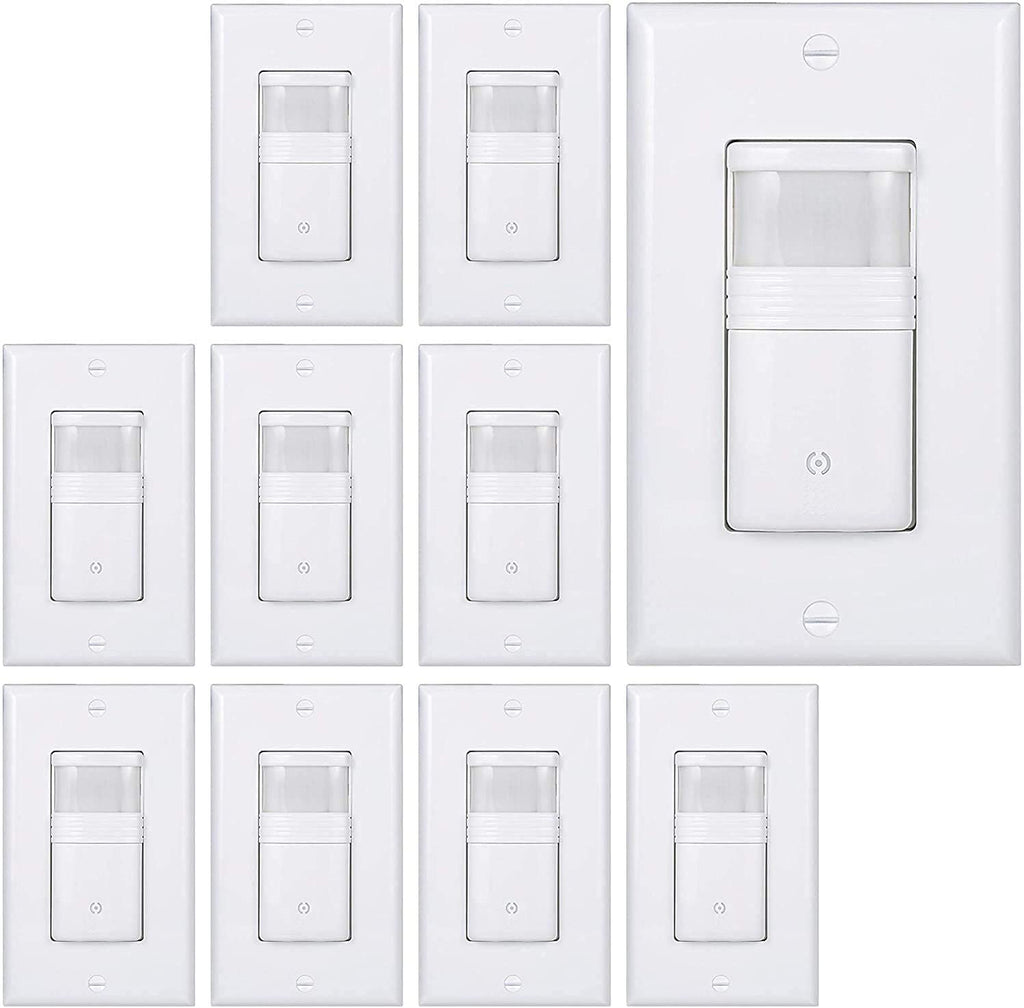 EverElectrix Motion Sensor Light Switch, 10 Pack, White