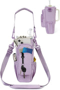 30/40oz Crossbody Water Bottle Holder Anti-Tip Tumbler Carrier | Lightweight Bottle Sling Fits Handled Tumbler w/