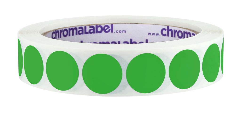 Green Dot Stickers, 3/4 Inch Removable, 1000/Roll