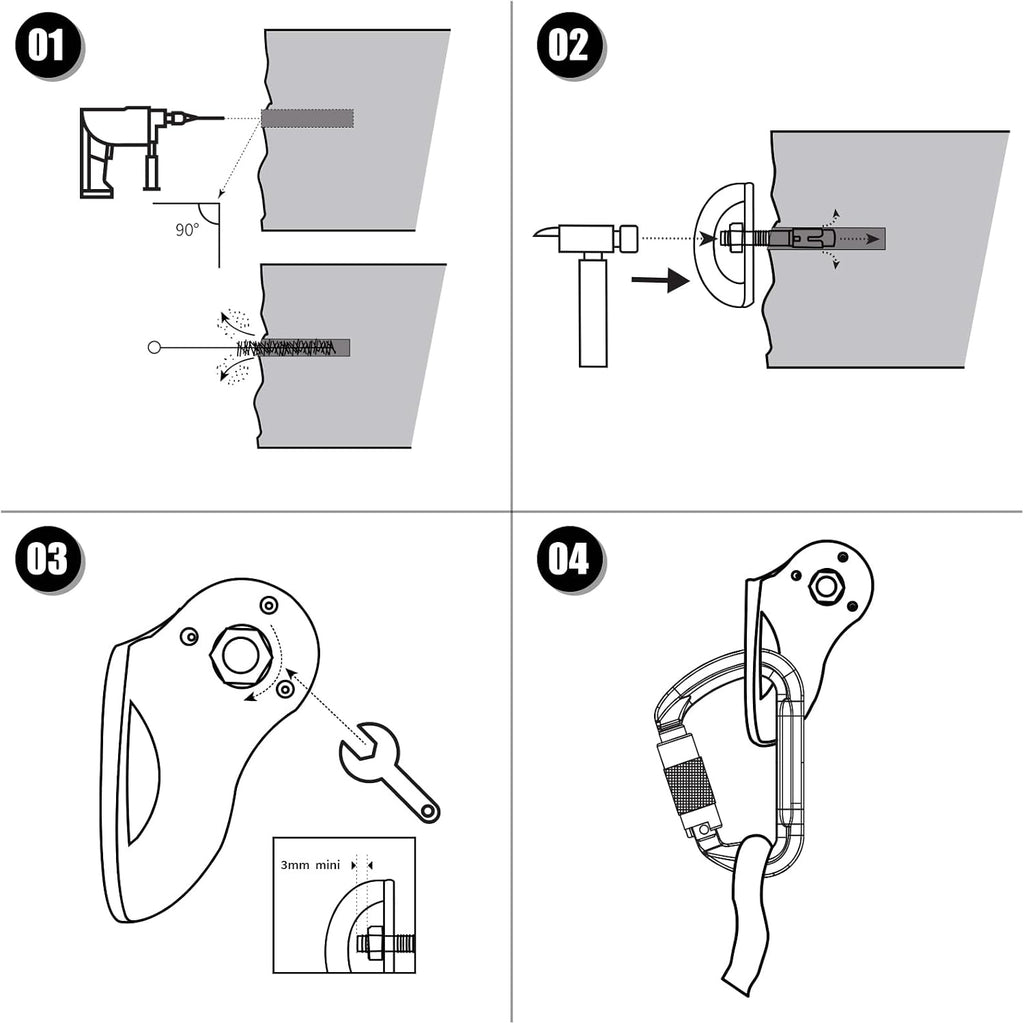 30kN Stainless Steel Climbing Bolt Hangers, Rock Anchor Holds | for M12/12mm Bolt, Rock Climbing Anchor Hanger