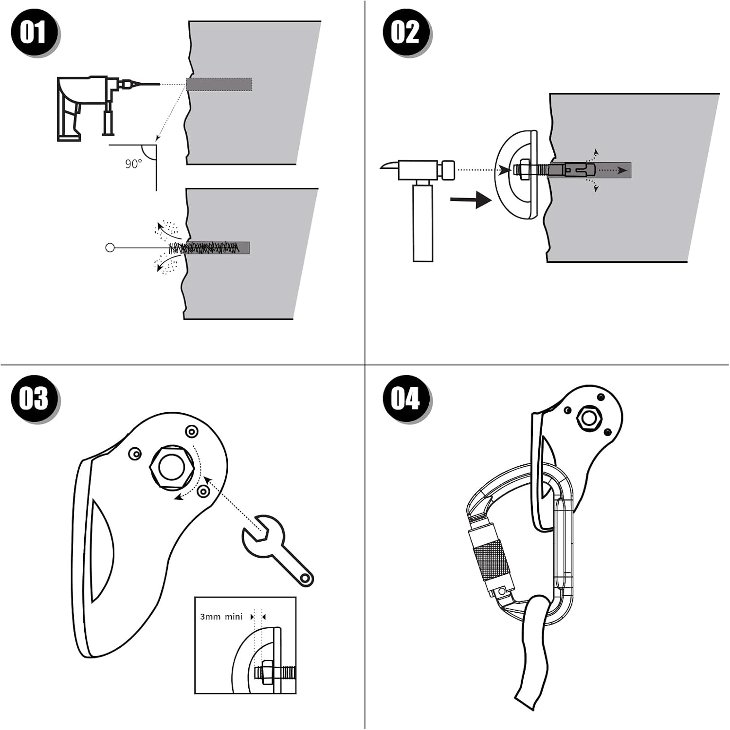 30kN Stainless Steel Climbing Bolt Hangers, Rock Anchor Holds | for M12/12mm Bolt, Rock Climbing Anchor Hanger