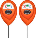Orange 2 Pack Soil Moisture Meter, Garden Lawn Indoor Outdoor Use | Battery-Free, Clear & Easy-to-Read Display