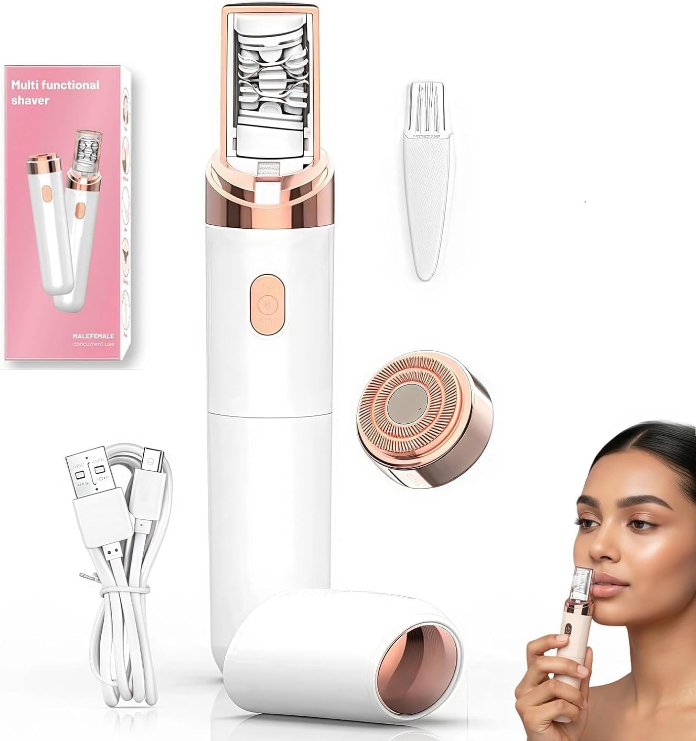 Pro 3.0 Women Face Epilator - Plxuyepli 2-in-1 Gentle Root Removal for Coarse & Fine Hair,2026 New Upgrades
