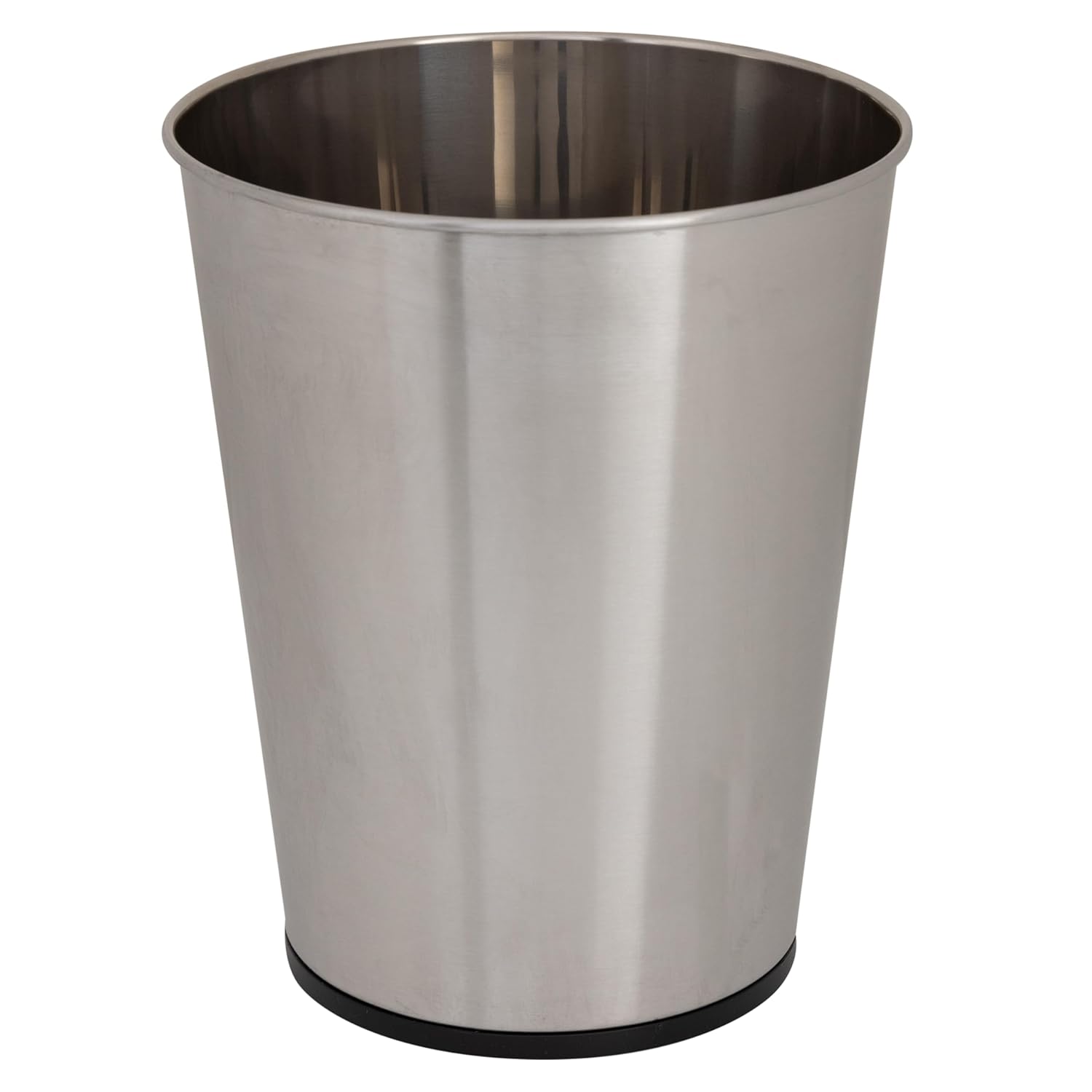 5 Liter Small Wastebasket, Stainless Steel | Compact Round Open Top Trash Can | Durable Bathroom Bedroom Dorm Office