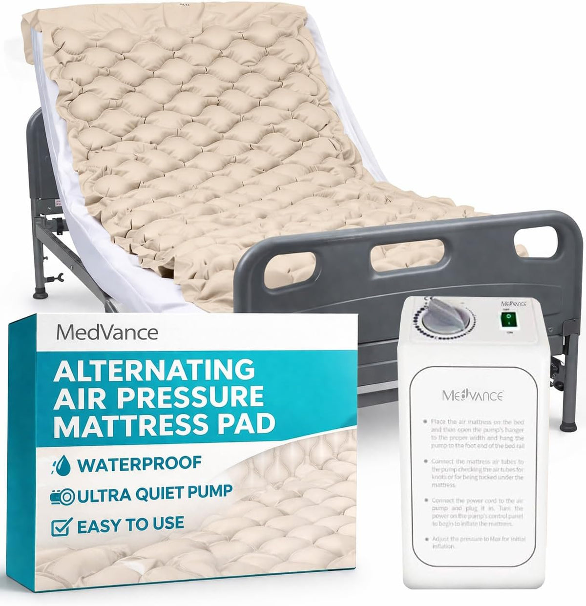 Premium Alternating Air Pressure Mattress Pad with Quiet Pump