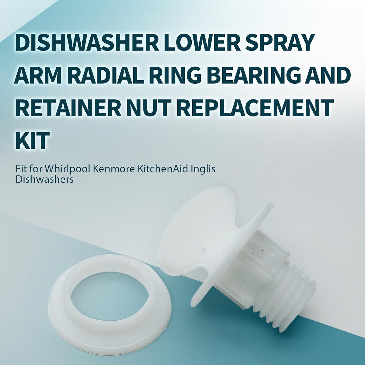 Dishwasher Lower Spray Arm Radial Ring Bearing and Retainer Nut Replacement Kit for Whirlpool Kenmore KitchenAid Inglis Dishwashers 9742945 9742946, WP9742945 AP3044826 PS402230 EA402230 AH402230