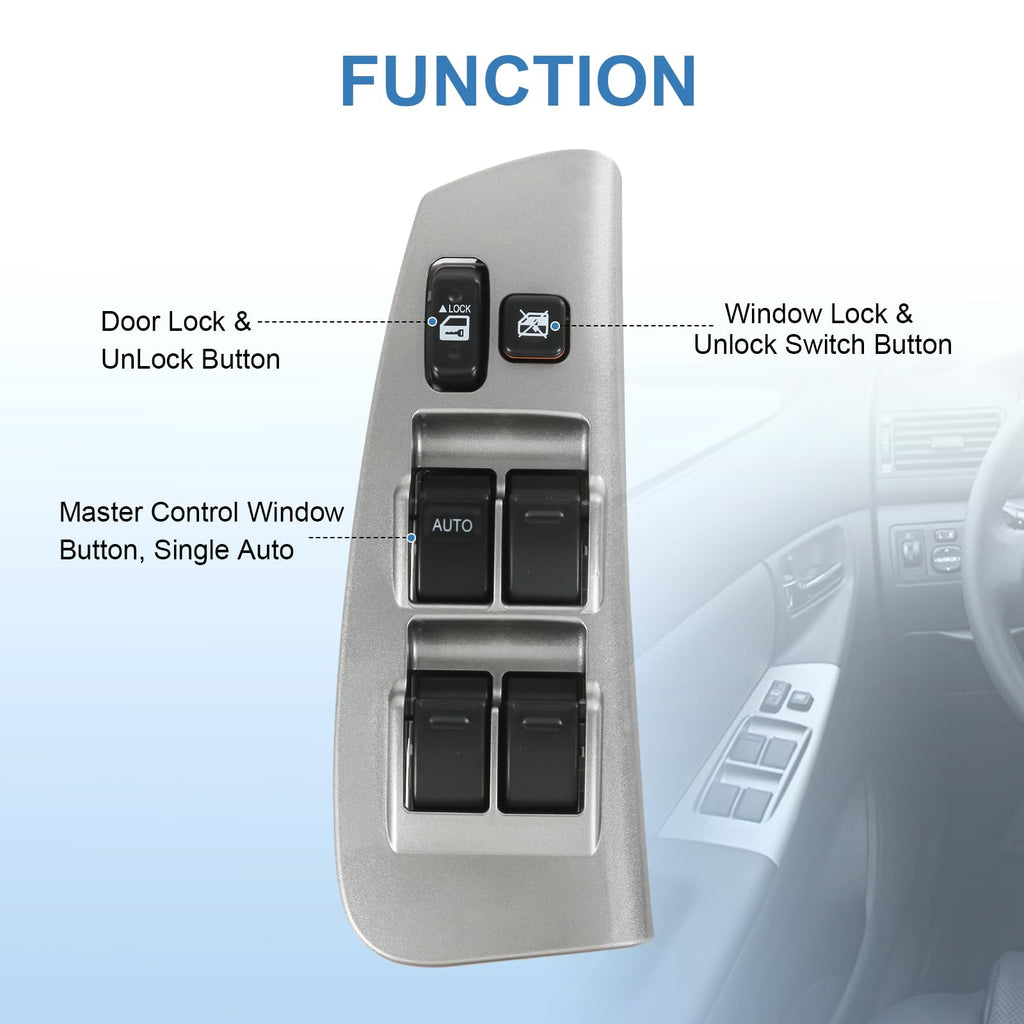 Power Window Switch Bezel Replacement for Camry 2002-2006 Corolla 2003-2008