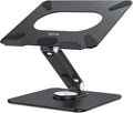 LSX7 Laptop Stand with 360 Rotating Base, Ergonomic Adjustable Notebook Riser, Foldable Computer Holder Compatible