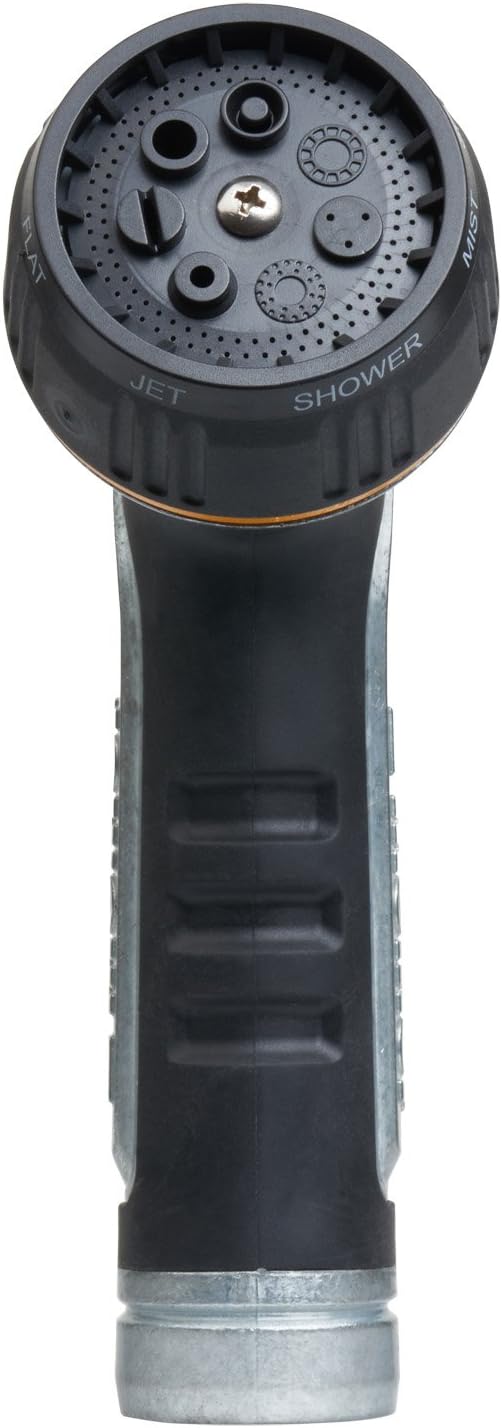 65020-AMZ Metal Multi-Pattern Hose Nozzle with Rear Trigger Grip, 7 Spray Patterns, Heavy-Duty Metal Construction
