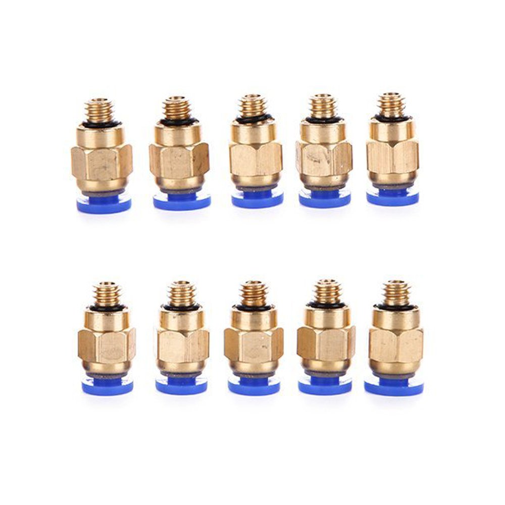 10Pcs PC4-M6 Pneumatic Straight Fitting Joint for 4mm Tube, M6 Thread