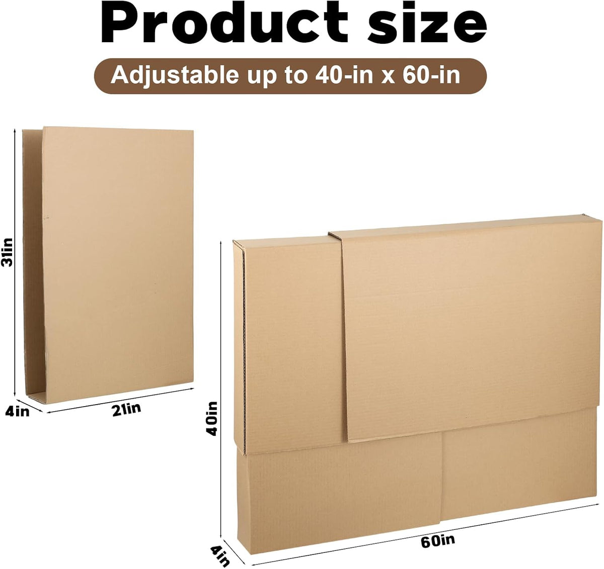 4 Sets 16 Pcs TV Moving Box Adjustable Up to 62" TV, Picture/Paint/Mirror Moving Boxes for Protecting Screen