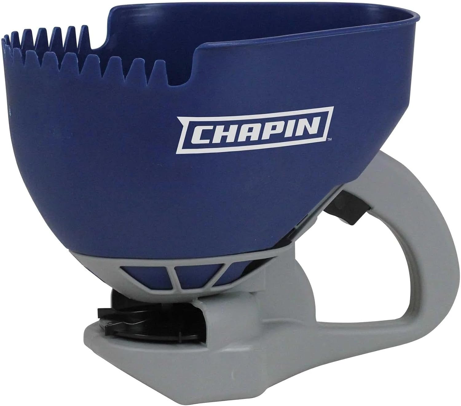 Chapin 8705A Spreader, Salt and Ice Melt, Hand Crank, Lightweight, Portable, Toothed Edge Scoop, Thumb Control Gate