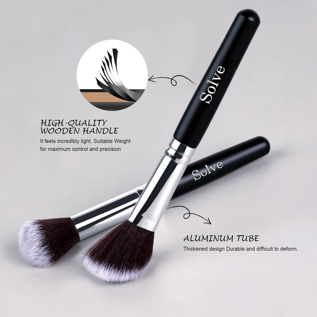 Makeup Brush Set, SOLVE 32 Pieces Professional Makeup Brushes Wooden Handle Cosmetics Brushes Foundation Concealer