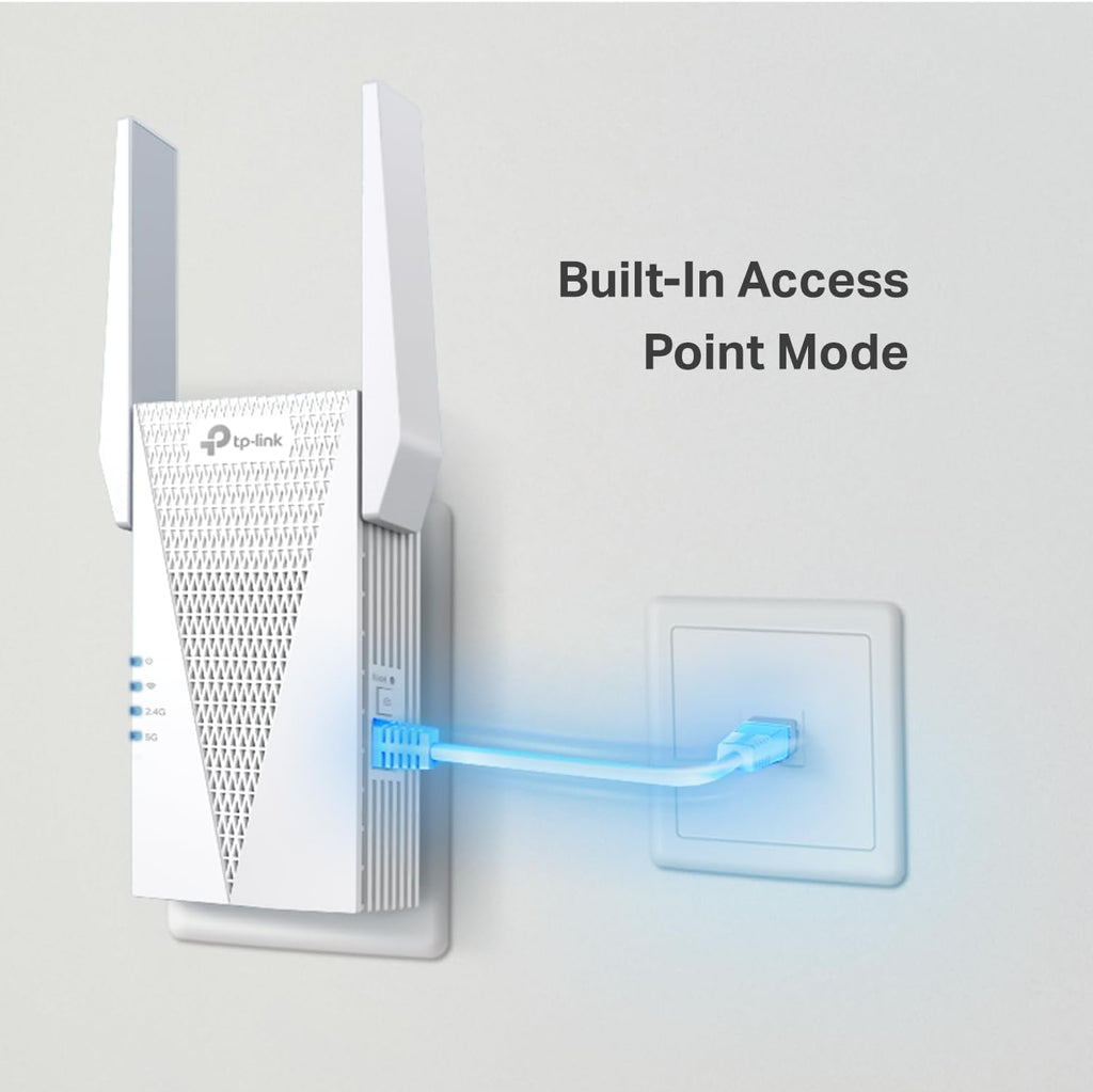 RE615X AX1800 WiFi 6 Range Extender w/Ethernet Port | 1.8G Dual-Band Wireless Repeater Amplifier | Up to 2100 Sq.