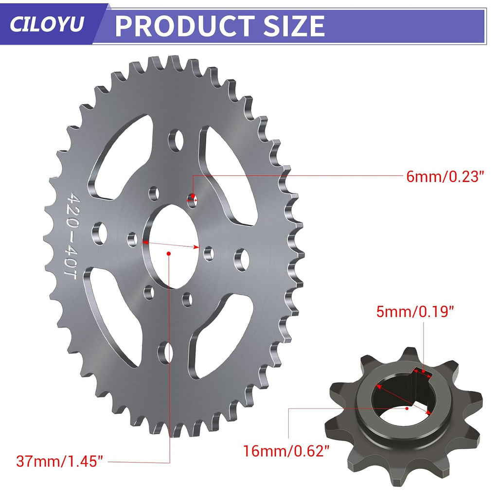 High Speed 420 Chain Sprocket Minibike 40 Tooth 37mm Bore for CT100U