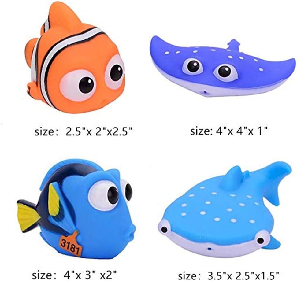 Kid Shower Toy Baby Bath Squirt Toys,Shark Bathtub Water Toys,4pcs Toddlers Infant Swimming Pool Toys