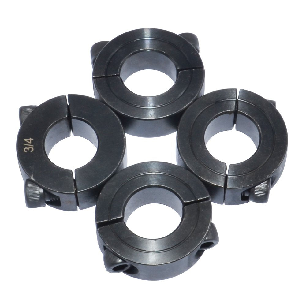 Two-Piece Clamping Shaft Collar 1/2" Bore Black Oxide Set Screw Style 4Pcs