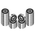 22pcs 608 2RS Ball Bearings - 608-RS Bearing Steel Double Rubber Sealed Miniature Deep Groove Ball Bearings (8mm x 22mm x 7mm)