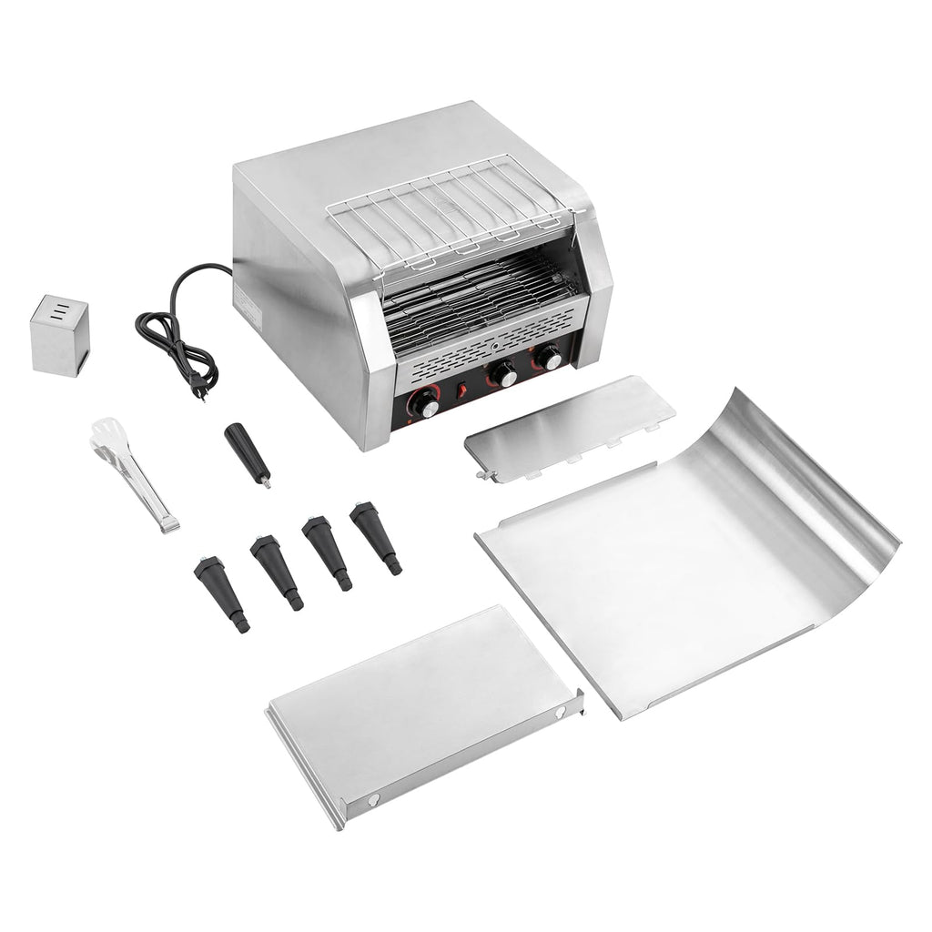 2400W Commercial Conveyor Toaster, Electric Industrial Belt Toasters Oven, 450 Slices/Hour Heavy Duty, Electric Restaurant Toaster Maker for Bun Bagel Bread Waffle Restaurant Buffet (450 Slices/H)