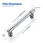 Polished Chrome Cabinet Handles Modern Pulls,4 Inch,30 Pack