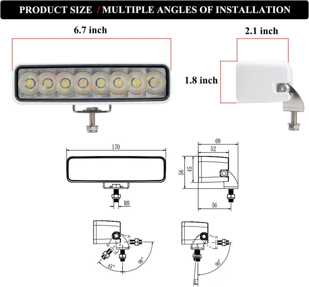 RGBW LED Boat Spreader Light, 6.7'' Deck Dock Marine Flood Lights