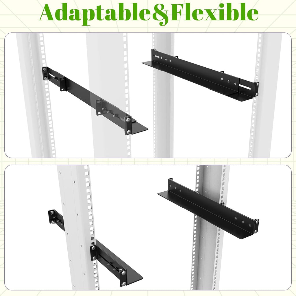 1U 19inch Server Rack Rails 15-24 inch Adjustable Depth Server Rack Rail