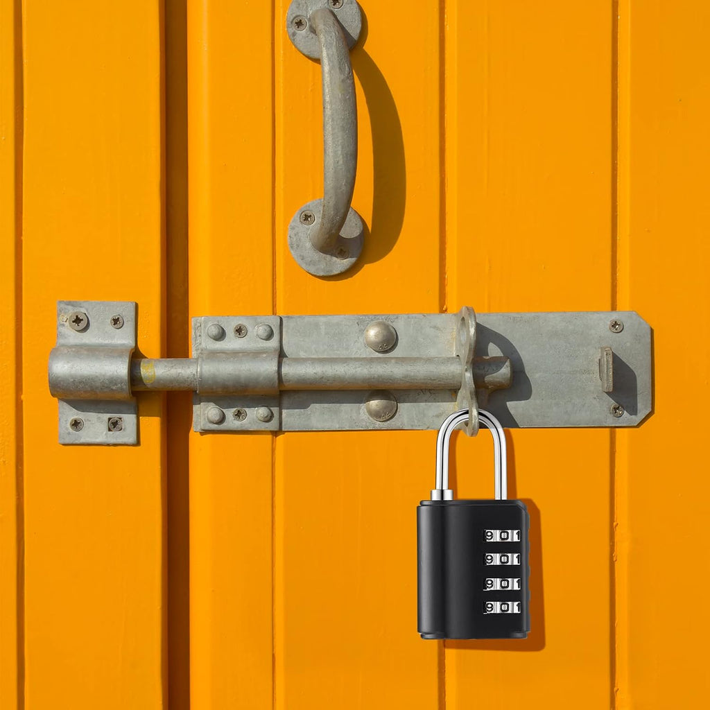 10 Pcs Combination Padlock 4 Digit Combination Lock with Keys Locker Resetable Security Outdoor Waterproof Gate Lock