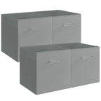 13x13 Storage Cubes, Fabric Storage Bins, Gray, 4-Pack