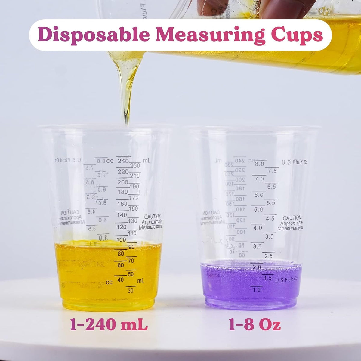 Epoxy Resin Mixing Cups 50Pcs 8oz with Sticks Paint Pigment Measuring