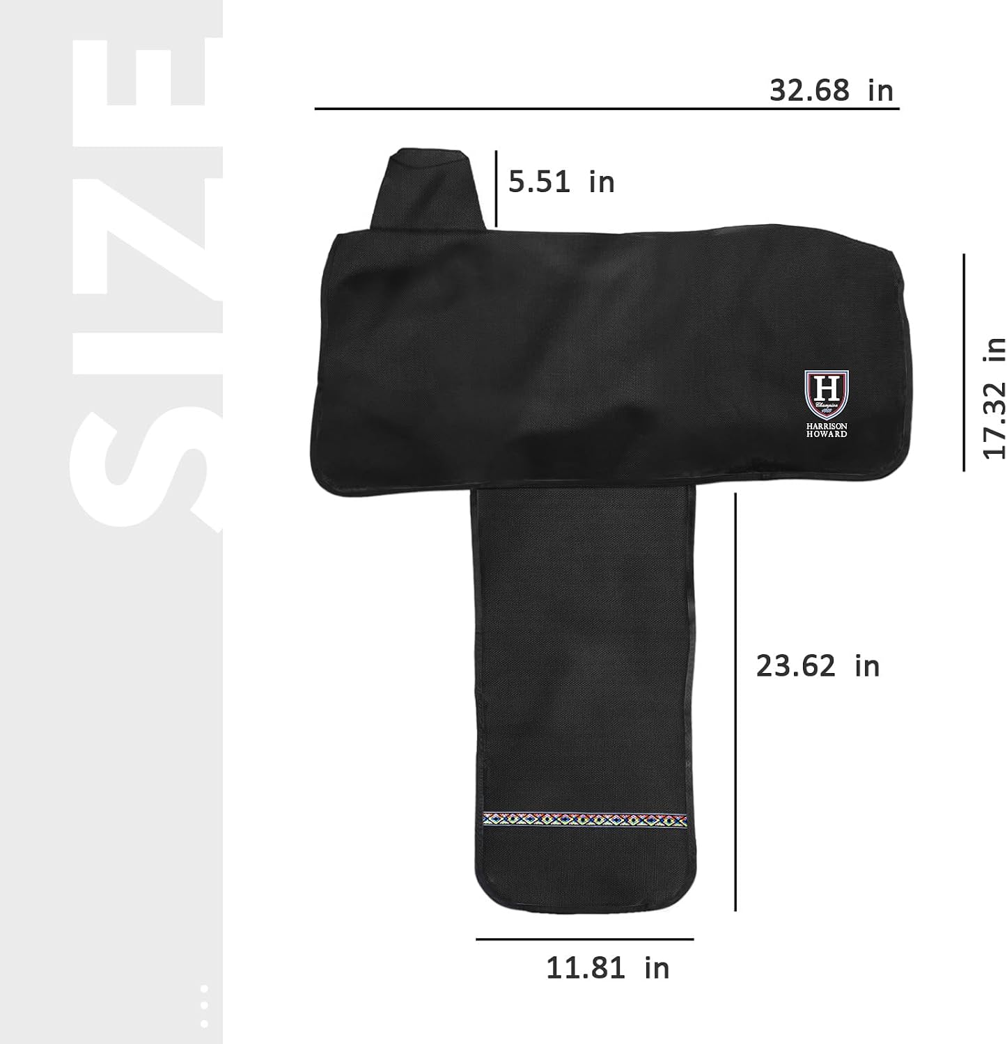Soft Fleece Lining Water-Proof Long-Lasting Reliable Protection Western Saddle Cover-Black