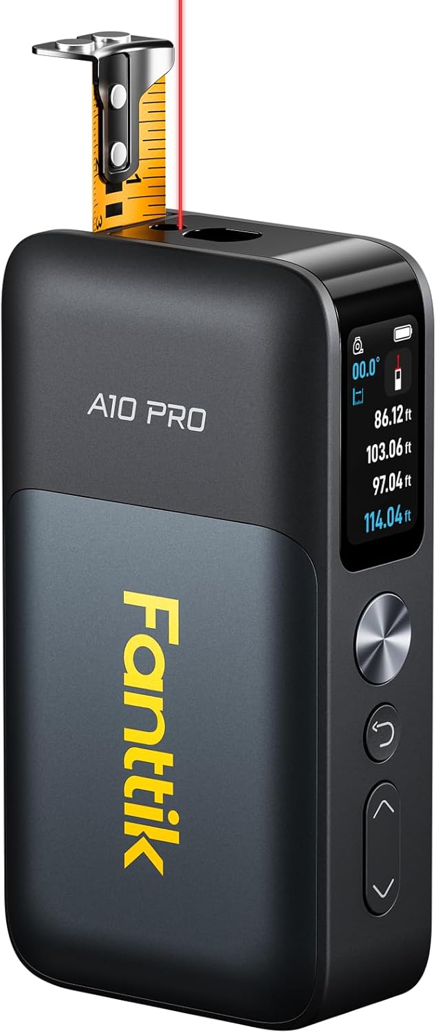 A10 Pro 2-in-1 Digital Laser Tape Measure with HD IPS Color Display, 165Ft Rechargeable Laser Measurement Tool &