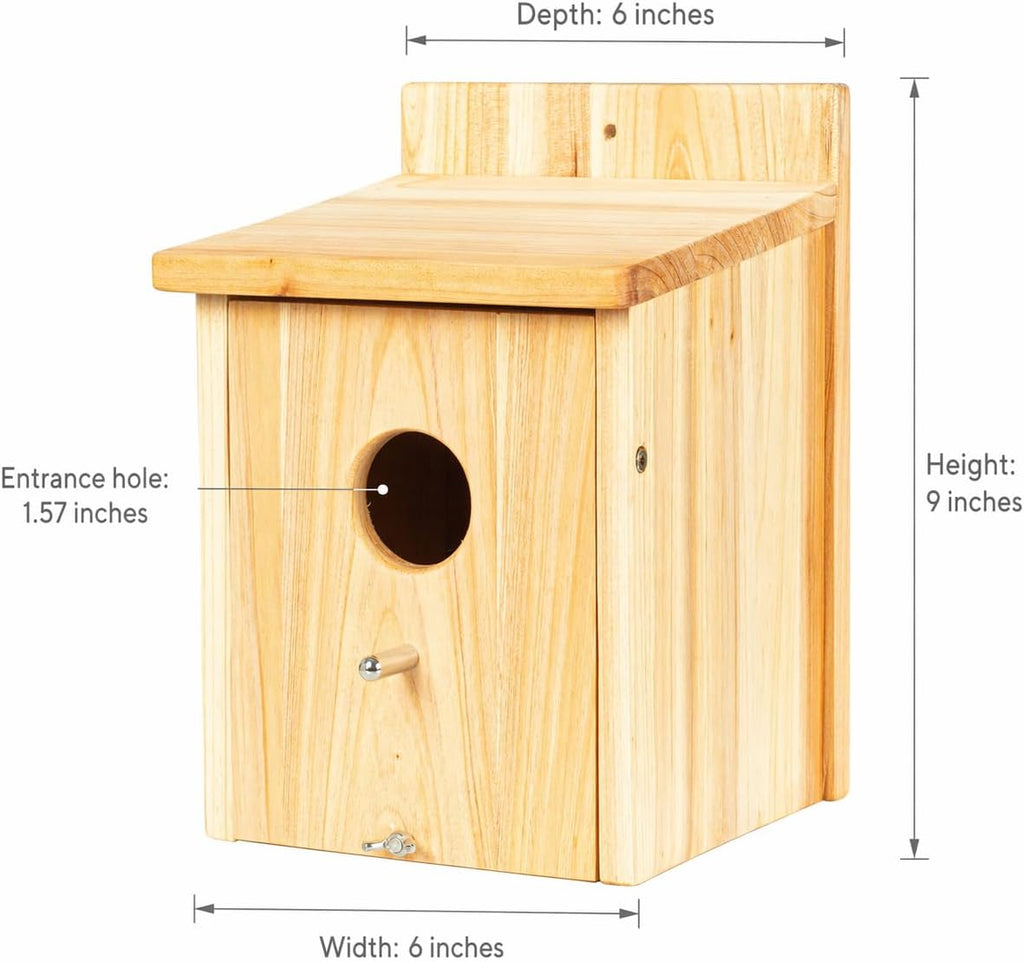 Wooden Bird Houses for Outside Birdhouses Nest Bluebird House for Cardinals Finch Wren Swallow for Garden Viewing 1B