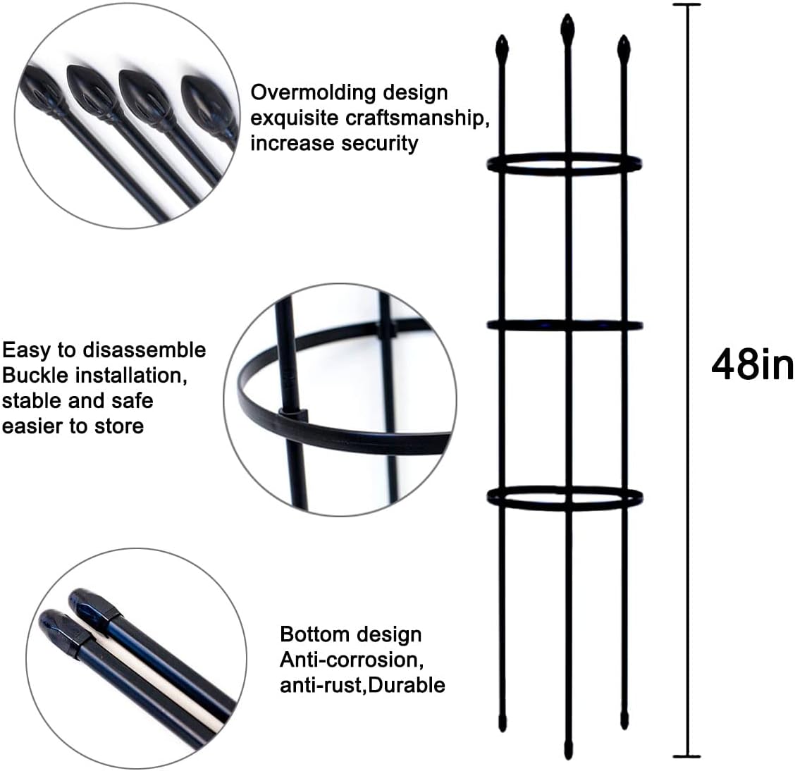 Garden Trellis,2 Pack Plant Trellis,2 in 1 Tomato Cages and Supports for Vines Crop,Plant Stake for Climbing Plants