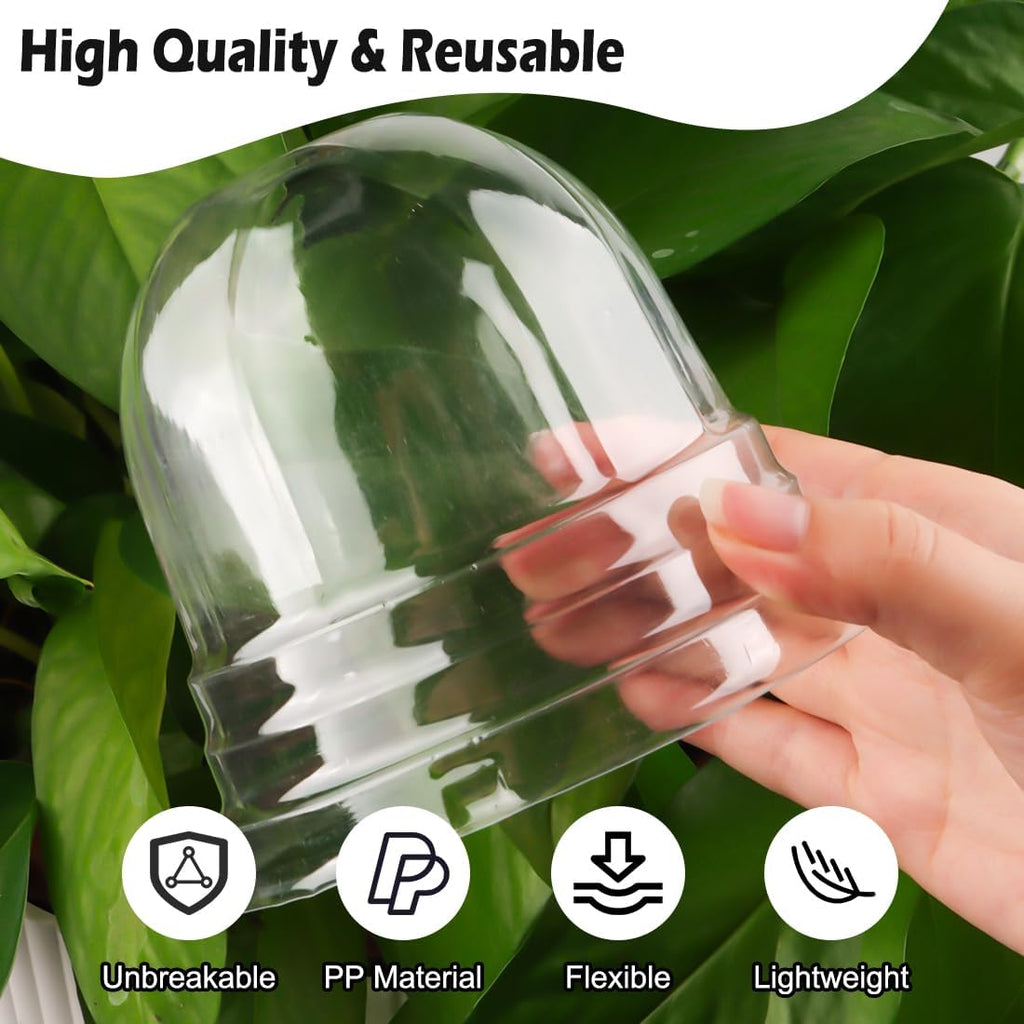 Humidity Domes for 4 Inch Pots, 100 Pack Transparent Plant Dome Covers with Ventilation, Clear Nursery Pot Domes for